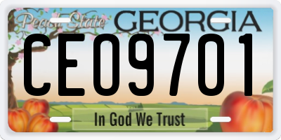 GA license plate CEO9701