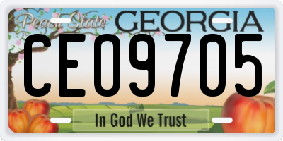 GA license plate CEO9705