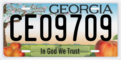 GA license plate CEO9709