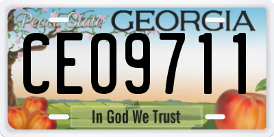 GA license plate CEO9711