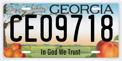GA license plate CEO9718
