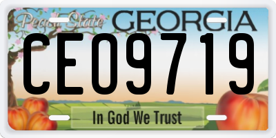 GA license plate CEO9719