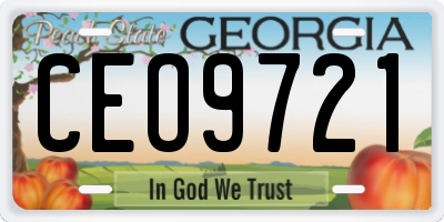 GA license plate CEO9721