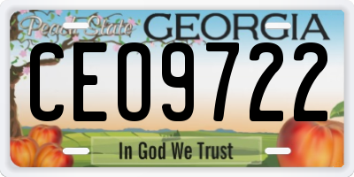 GA license plate CEO9722