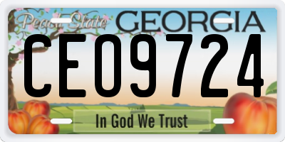 GA license plate CEO9724