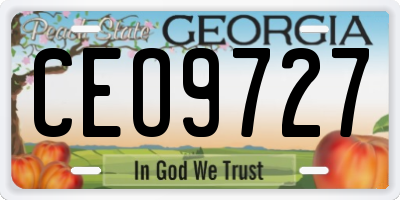 GA license plate CEO9727