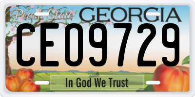 GA license plate CEO9729