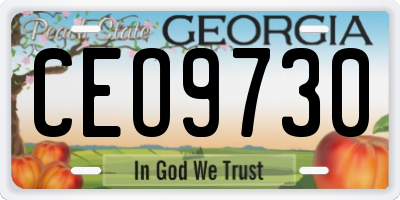 GA license plate CEO9730