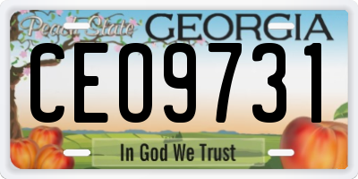 GA license plate CEO9731