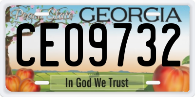GA license plate CEO9732