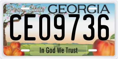 GA license plate CEO9736