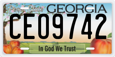 GA license plate CEO9742