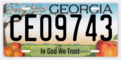GA license plate CEO9743