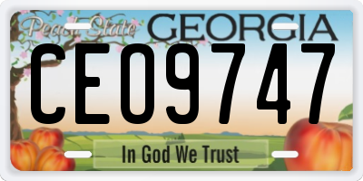 GA license plate CEO9747
