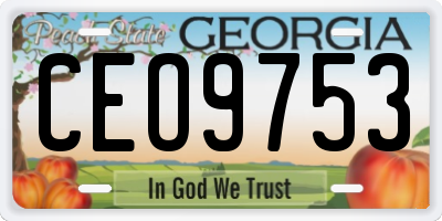 GA license plate CEO9753