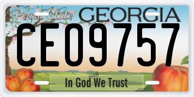 GA license plate CEO9757