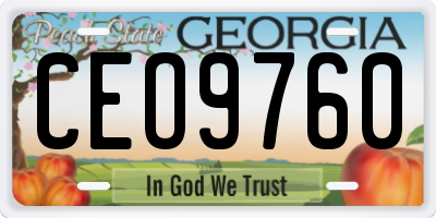 GA license plate CEO9760