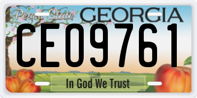 GA license plate CEO9761