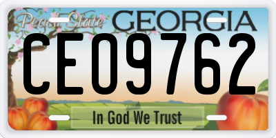 GA license plate CEO9762