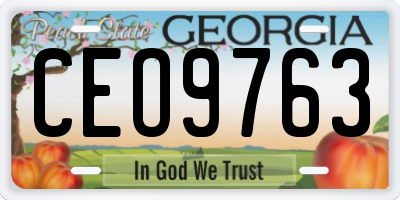 GA license plate CEO9763