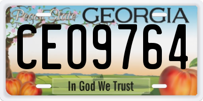 GA license plate CEO9764