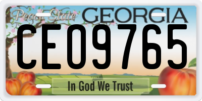 GA license plate CEO9765