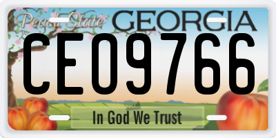 GA license plate CEO9766