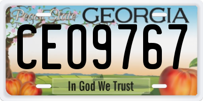 GA license plate CEO9767