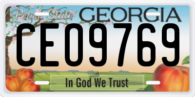 GA license plate CEO9769