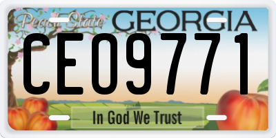 GA license plate CEO9771