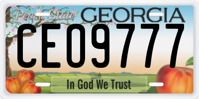 GA license plate CEO9777