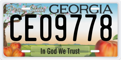 GA license plate CEO9778