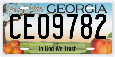 GA license plate CEO9782