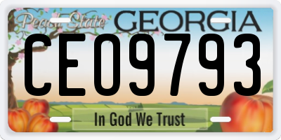 GA license plate CEO9793