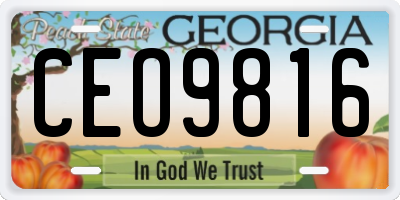 GA license plate CEO9816