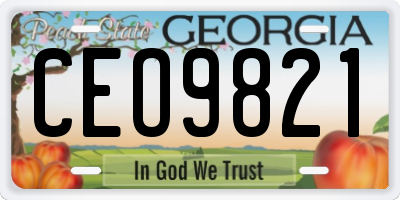 GA license plate CEO9821