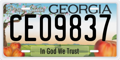 GA license plate CEO9837
