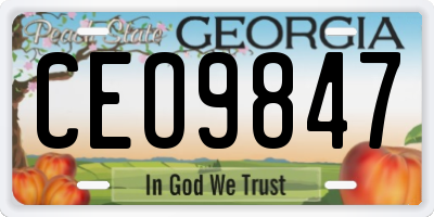 GA license plate CEO9847