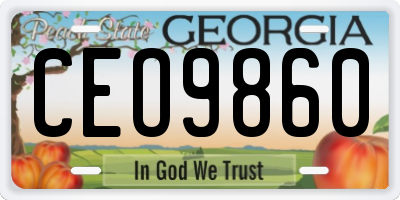 GA license plate CEO9860