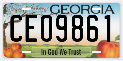 GA license plate CEO9861