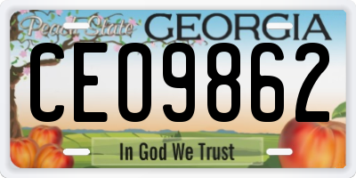 GA license plate CEO9862