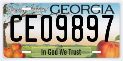 GA license plate CEO9897
