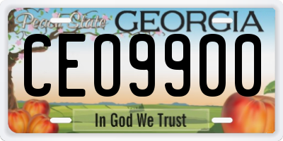 GA license plate CEO9900