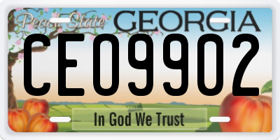 GA license plate CEO9902