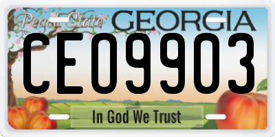 GA license plate CEO9903