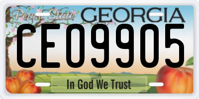 GA license plate CEO9905