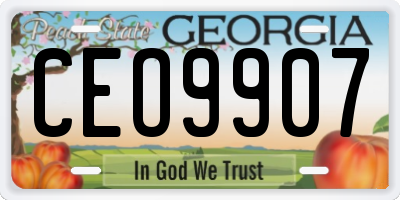 GA license plate CEO9907