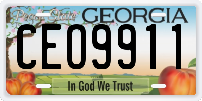 GA license plate CEO9911