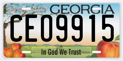 GA license plate CEO9915