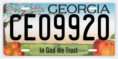 GA license plate CEO9920